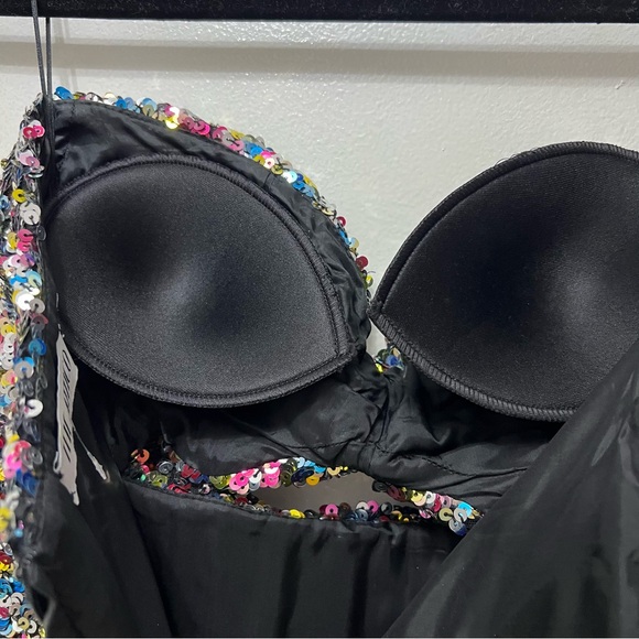 The Attico Sequin Cutout Strapless Crop Top Multicolor Size 40 (Small) - Picture 10 of 13